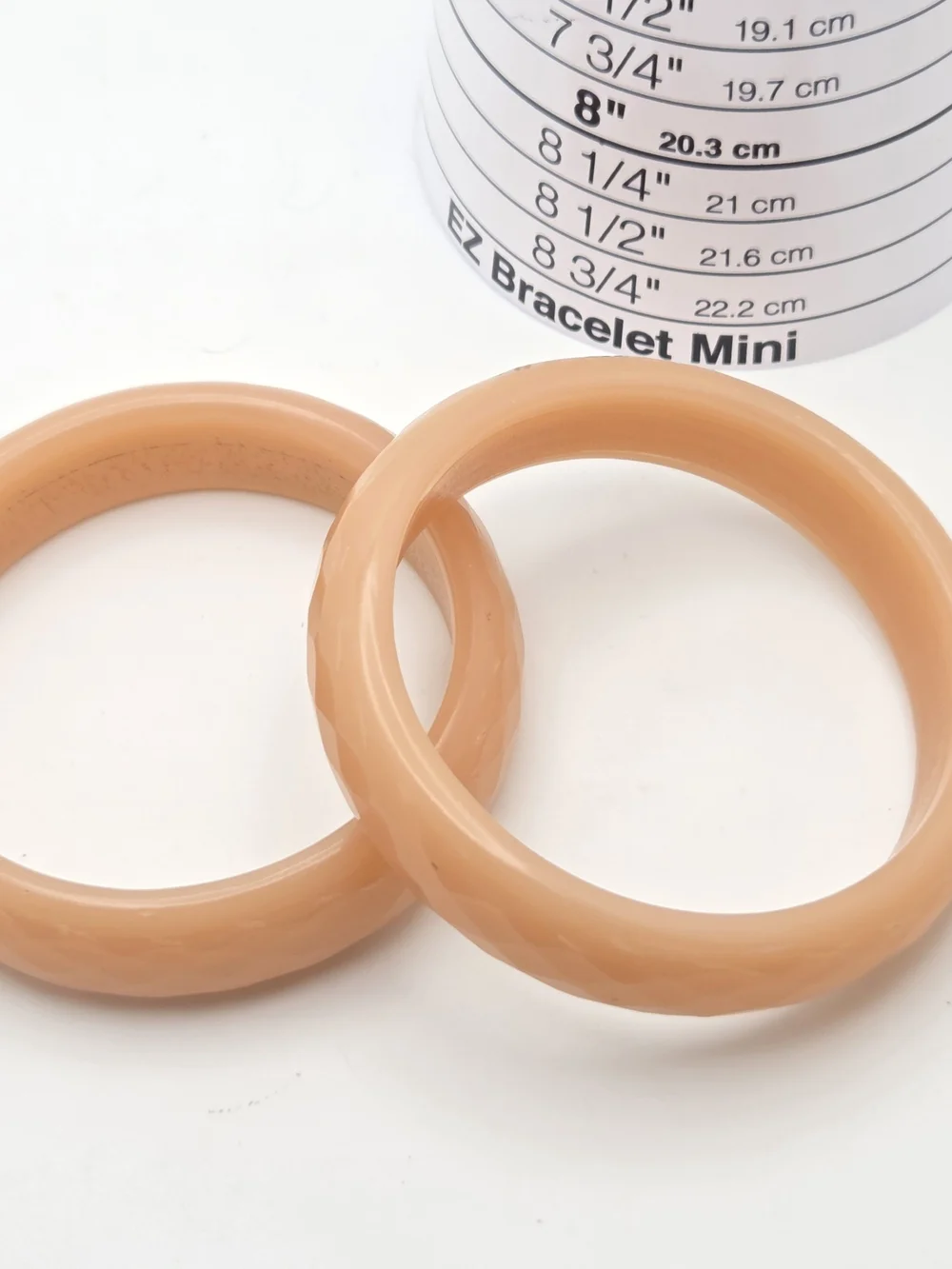 Vintage Peach Glass Bangle Bracelet Set - Set of 2